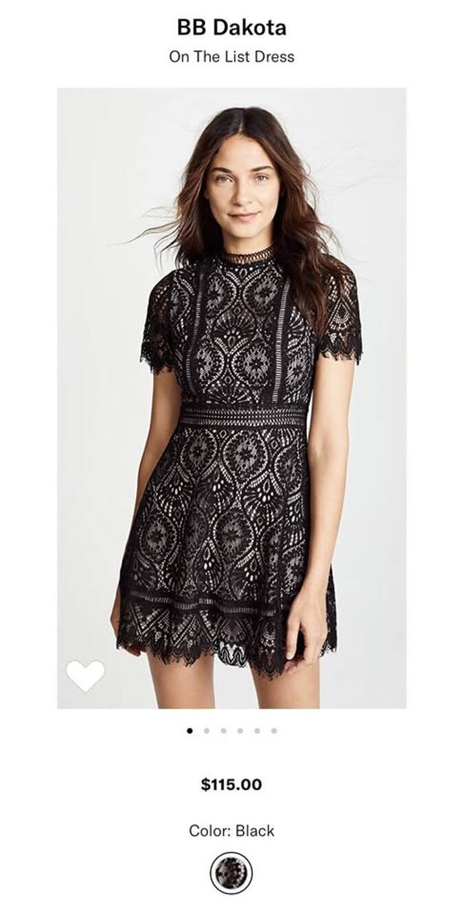 BB Dakota Black Lace Dress size 8